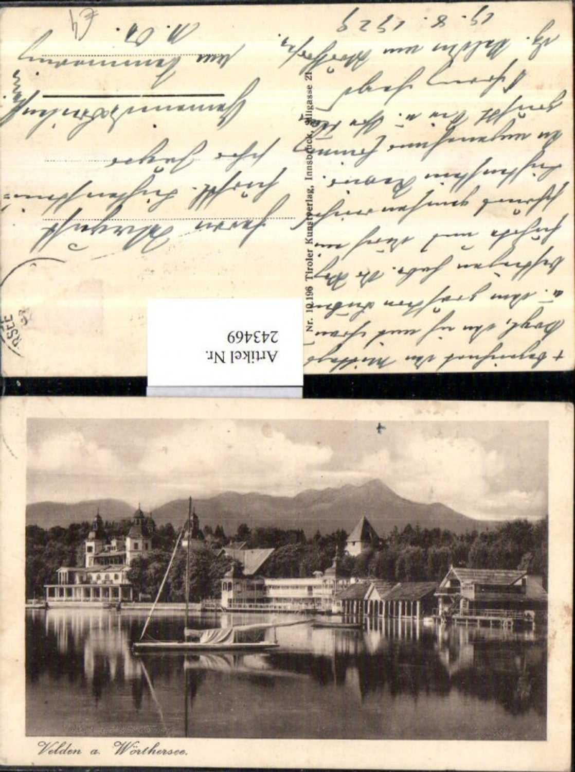 243469,Velden am Wörthersee Ansicht Schloss Segelboot