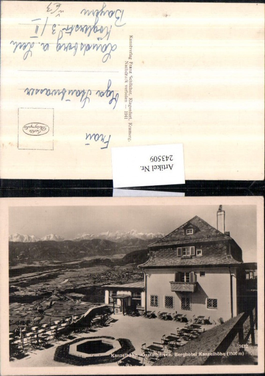 243509,Kanzelbahn Ossiachersee Berghotel Kanzelhöhe b. Treffen pub Franz Schilcher 1632