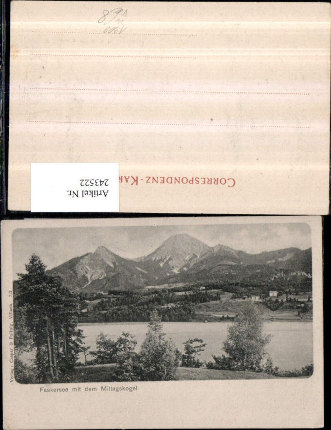 243522,Faakersee m. d. Mittagskogel Partie b. Faak am See 1900 pub Caspar u. Poltnig 712