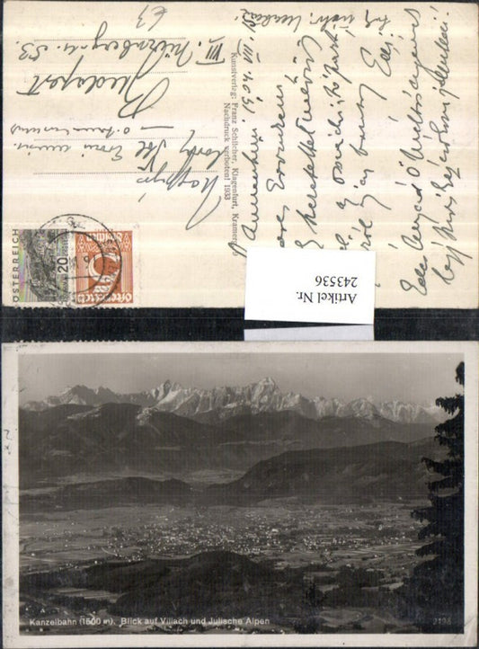 243536,Kanzelbahn Blick auf Villach u. Julische Alpen pub Franz Schilcher 2198