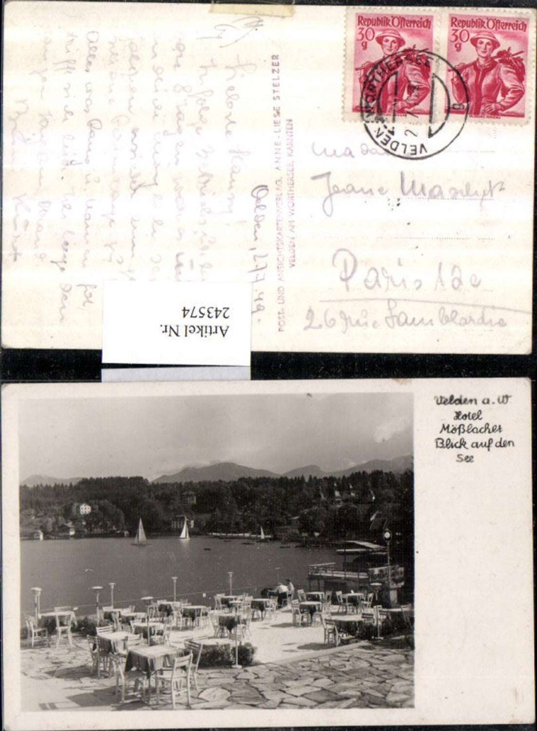 243574,Velden am Wörthersee Hotel Mösslacher Terrasse Blick auf d.See