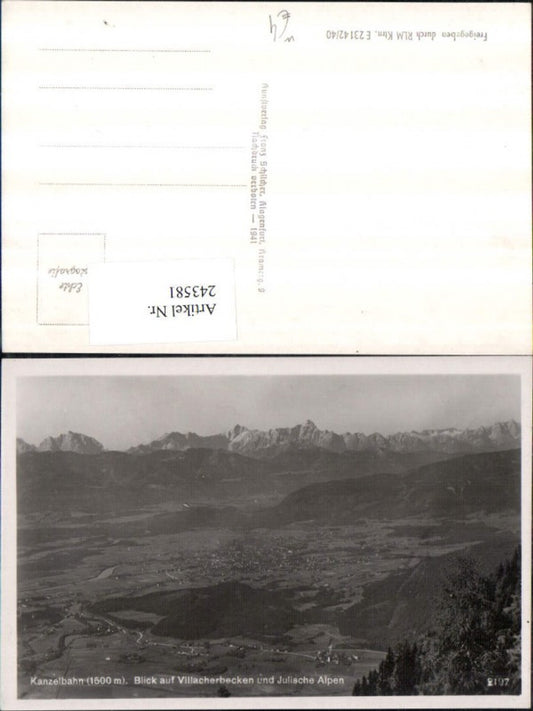 243581,Kanzelbahn Blick auf Villacherbecken u. Julische Alpen b. Treffen pub Franz Schilcher 2197