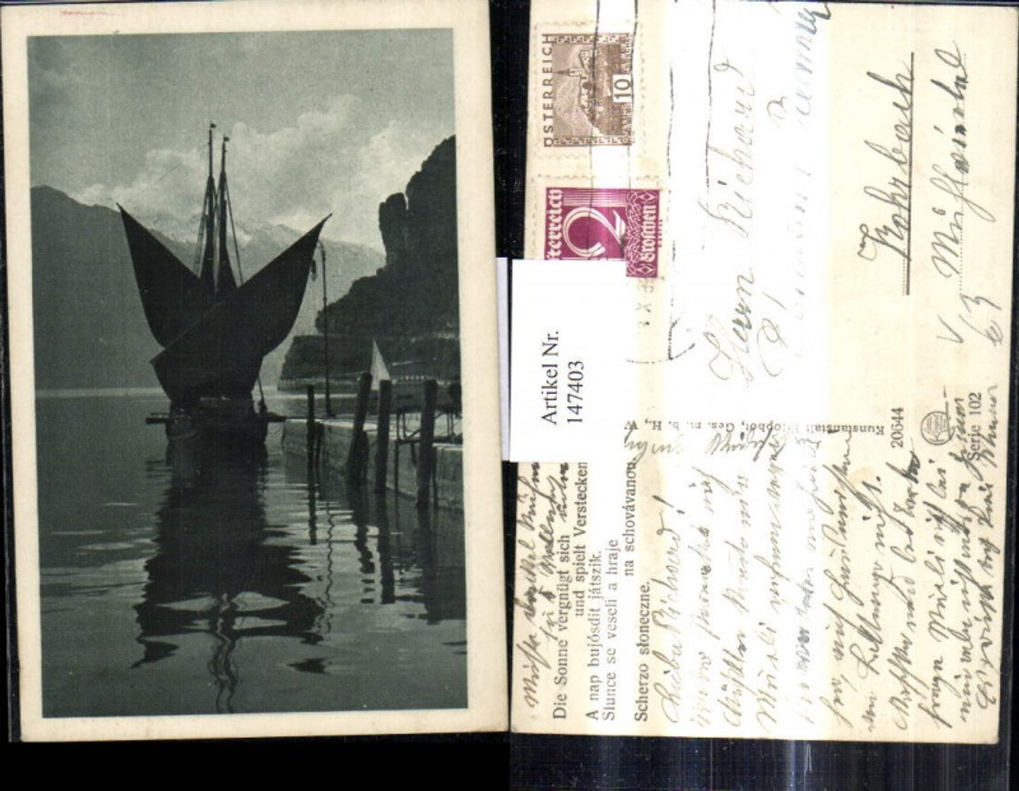 147403, Sailing ship, ship at mooring, pub Kilophot 102/20644