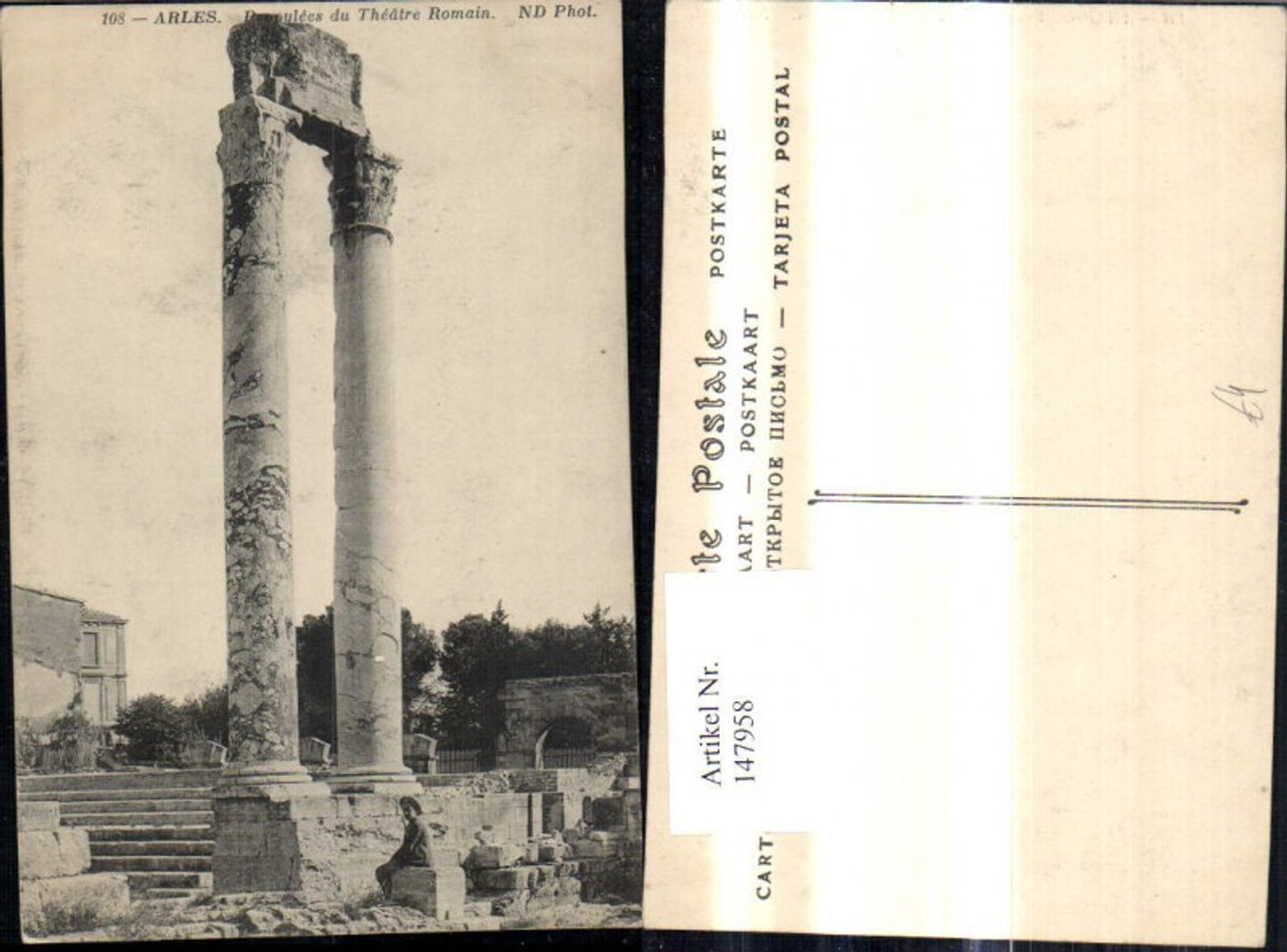 147958,Arles Progylees du Theatre Romain Säule