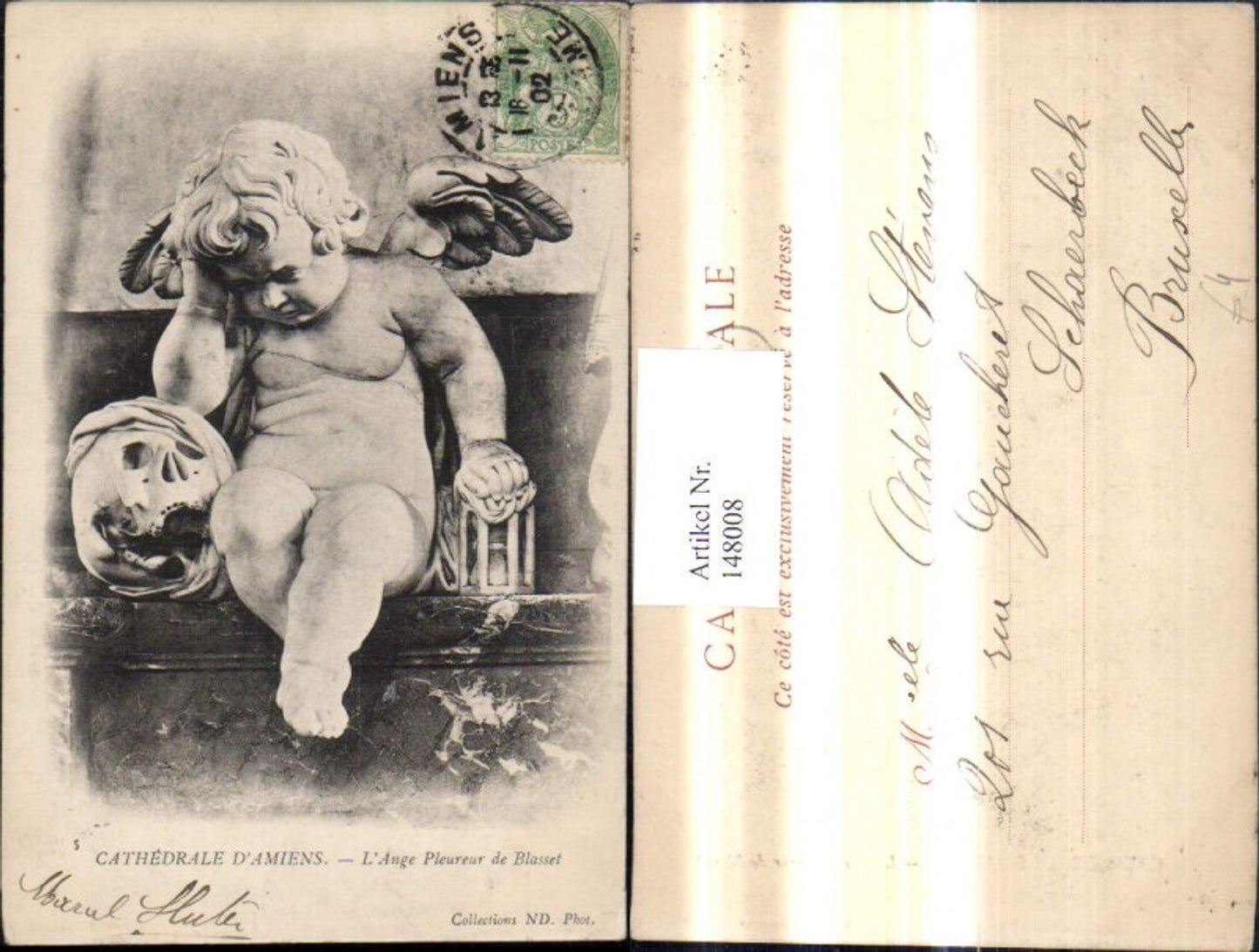 148008,Cathedrale d Amiens L Ange Pleureur de Blasset Engel Statue Kirche Amiens