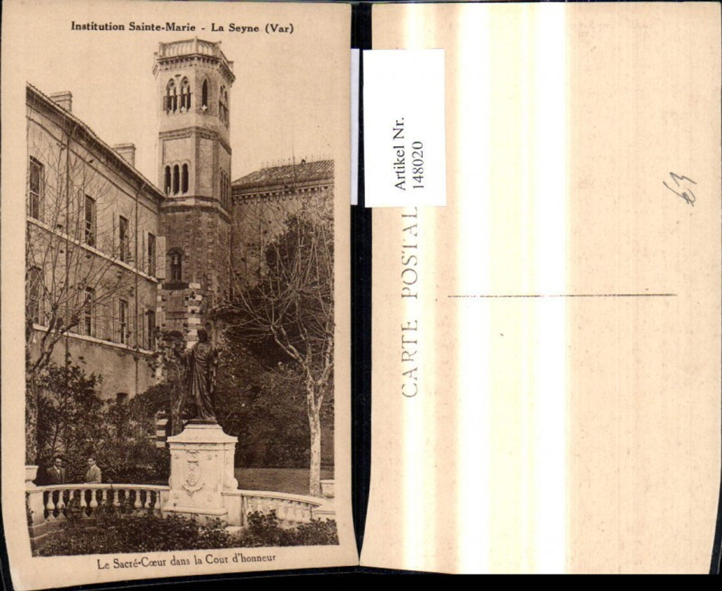 148020,Institution Sainte Marie La Sexne Le Sacre Coeur dans la Cour d honneur Denkmal