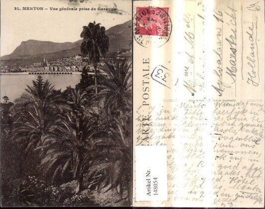 148054,Menton Vue generale prise de Garavan