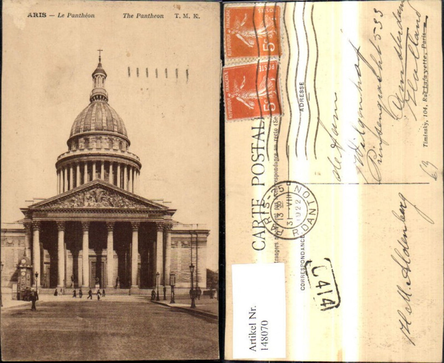 148070,Paris Le Pantheon The Pantheon
