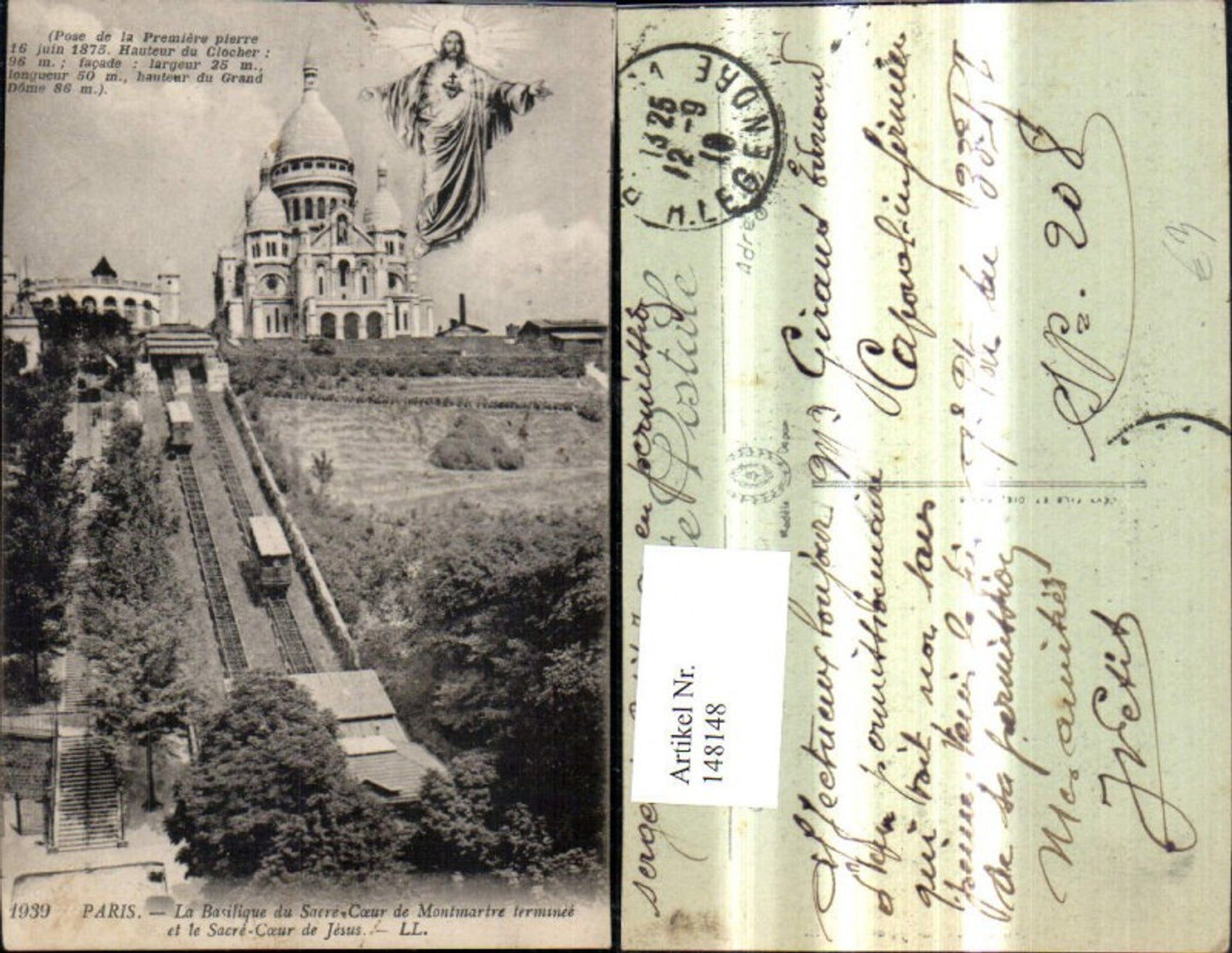 148148,Fotomontage Paris La Basilique du Sacre Coeur de Montmartre terminee et la Sacre Coeur de Jesus