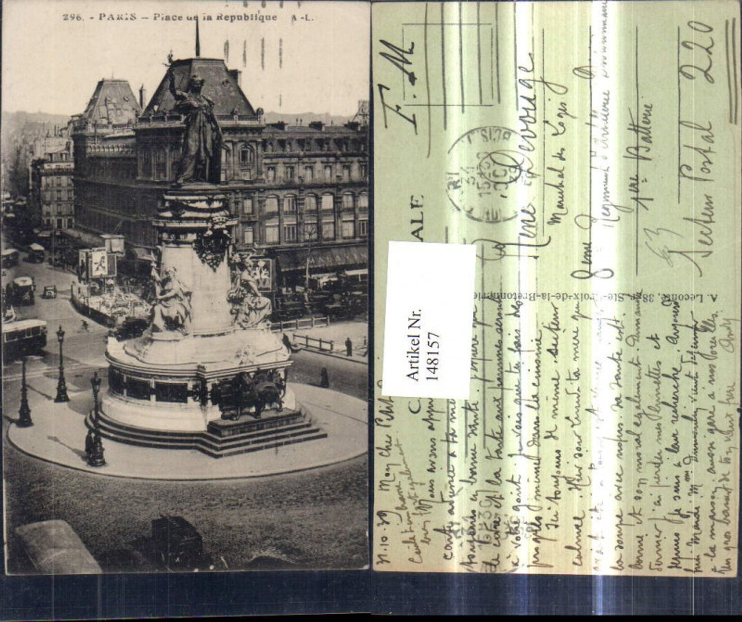 148157,Paris Place de la Republique Statue Denkmal