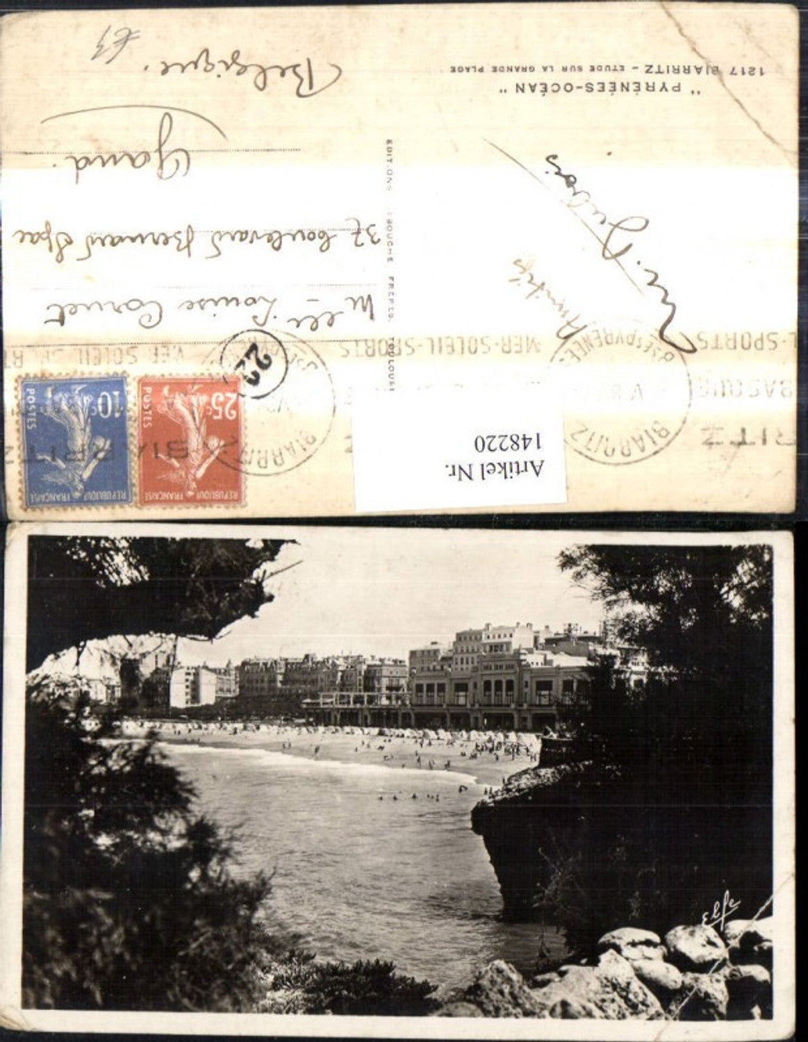 148220,Pyrenees Ocean Biarritz Etude sur la Grande Plage Strand Küste