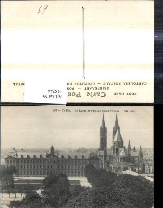 148244,Caen Le Lycee et l Eglise Saint Etienne Kirche