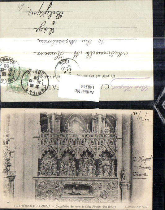 148344,Amiens Cathedrale d Amiens Translation des restes de Saint Firmin Bas Relief Kirche Innen
