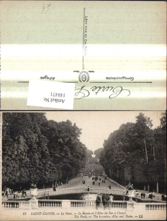 148471,Saint Cloud Le Parc Le Bassin et l Allee du Fer a Cheval The Park