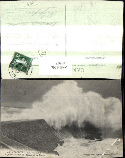 148507,Biarrtiz Artistique Un paguet de mer au Rocher de la Vierge
