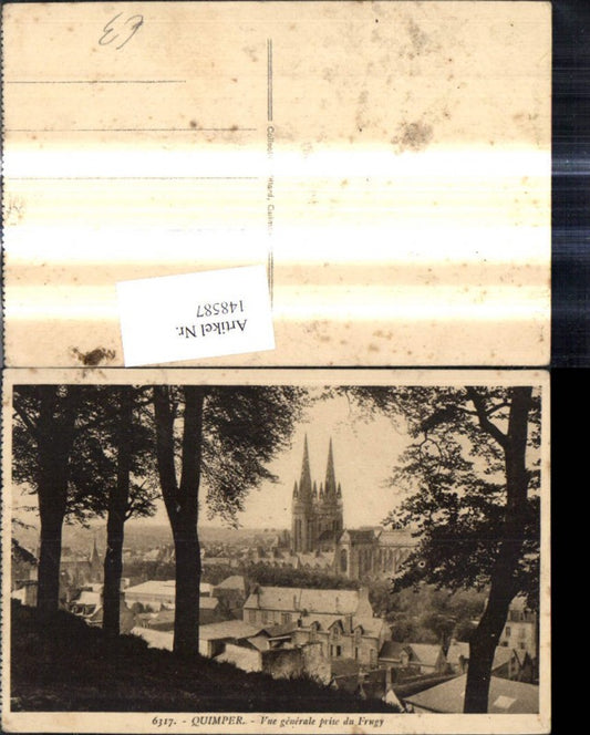 148587,Quimper Vue generale prise du Frugy Totale m. Kirche Dom