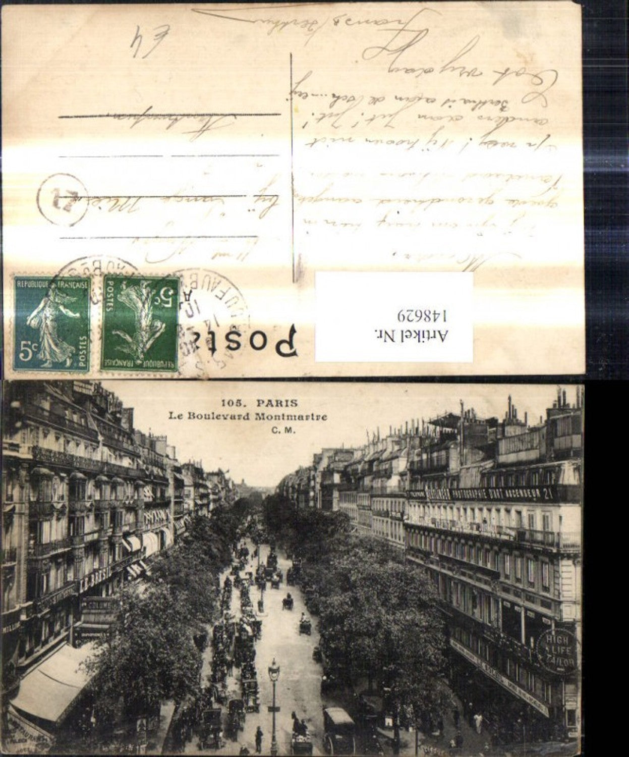 148629,Paris Le Boulevard Montmartre Strassenansicht
