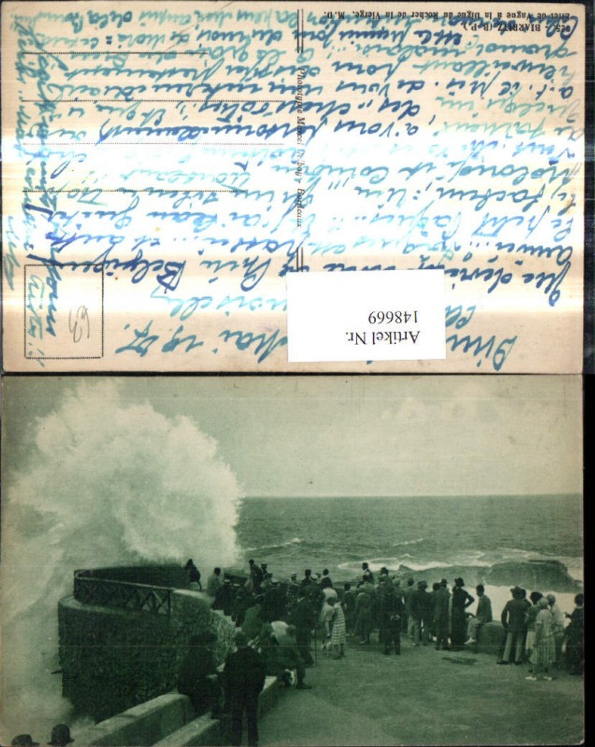 148669,Biarritz Effet de Vague a la Dugue du Rocher de la Vierge