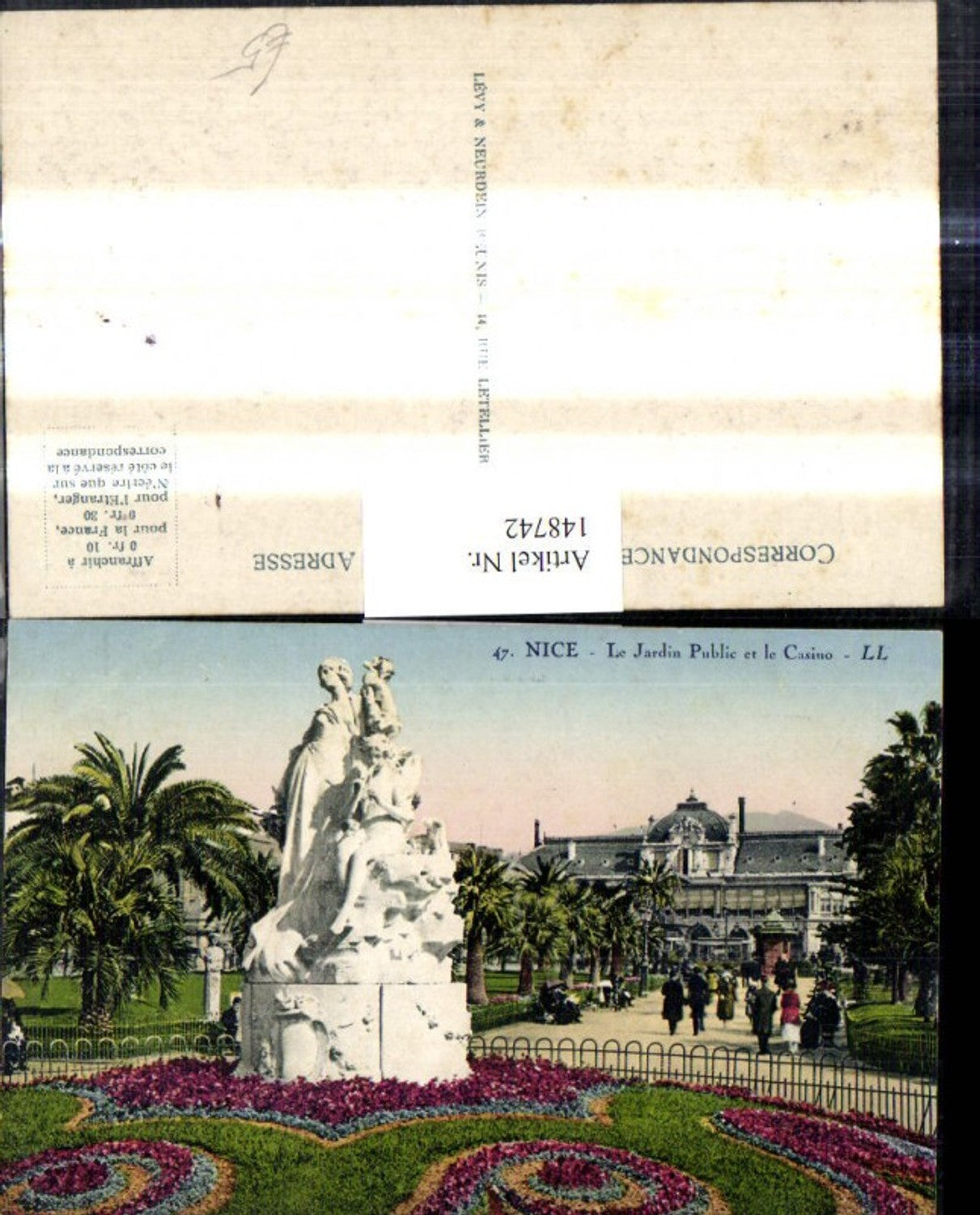 148742,Nice Nizza Le Jardin Public et le Casino Statue Park