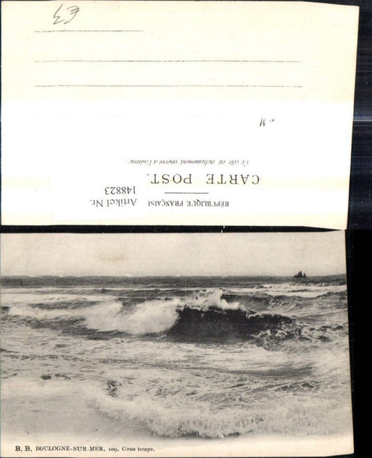 148823,Boulogne Sur Mer Cors temps Küste Brandung
