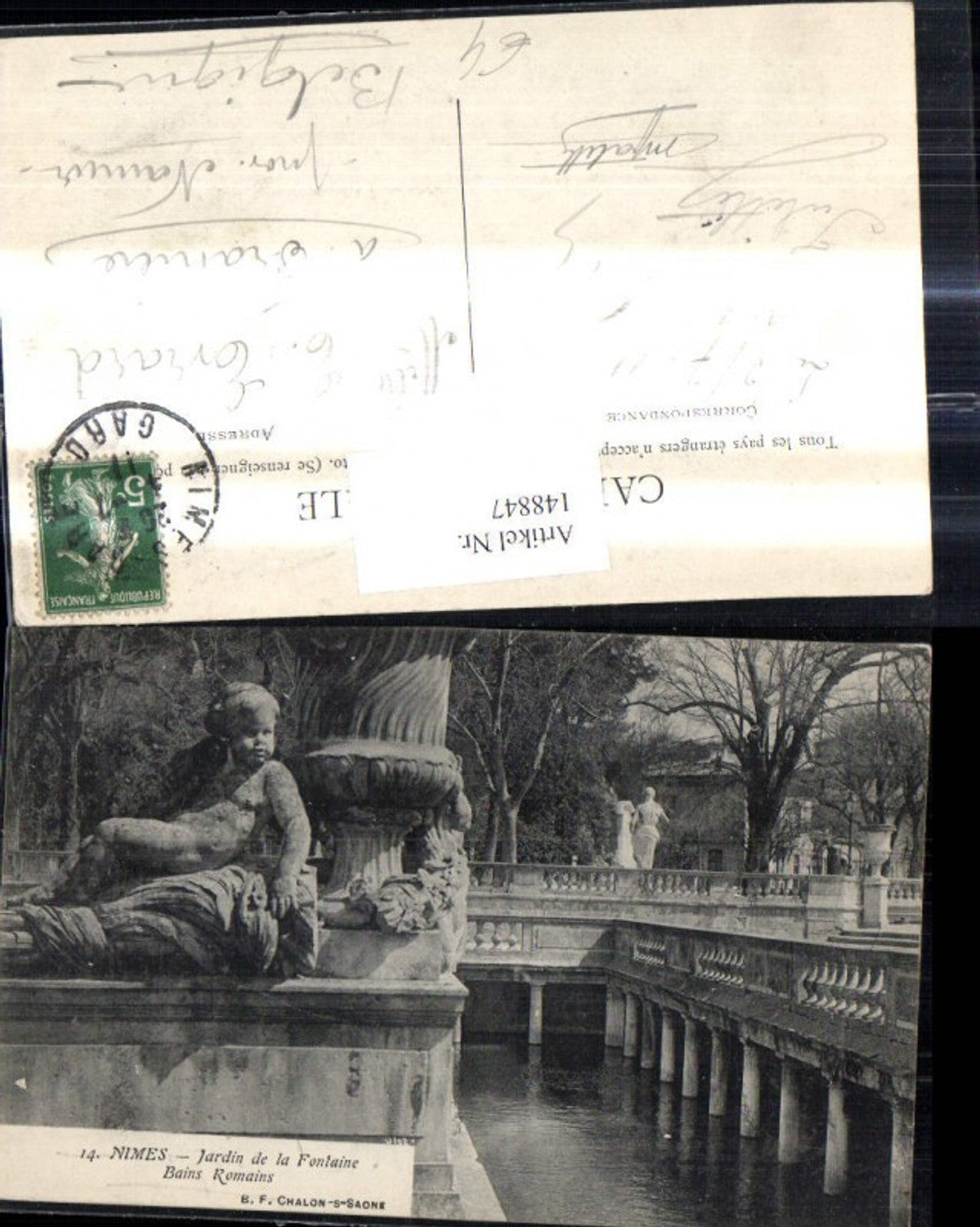 148847,Nimes Jardin de la Fontaine Bains Romains Römisches Bad Brunnen