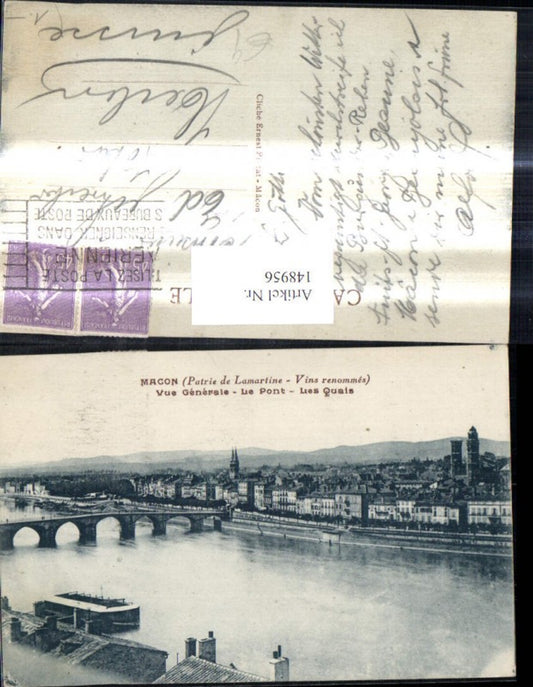 148956,Macon Vue Generale Le Pont Les Quais Brücke Kai
