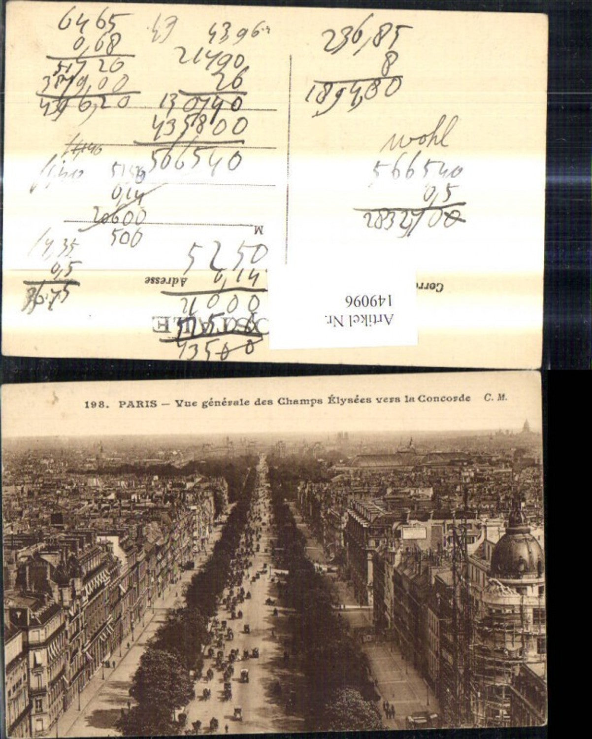 149096,Paris Vue generale des Champs Elysees vers la Concorde