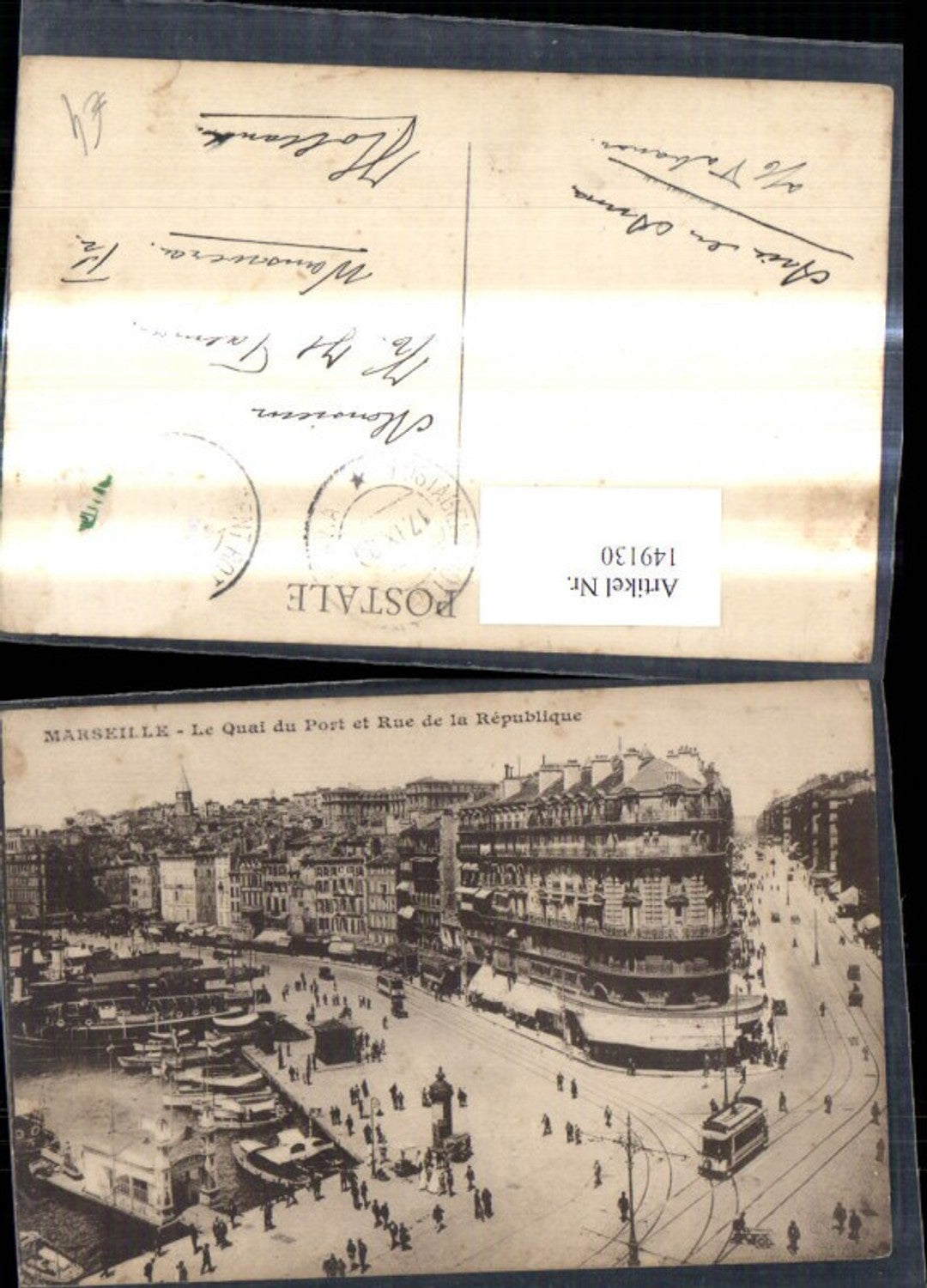 149130,Marseille Le Quai du Port et Rue de la Republique Strassenbahn