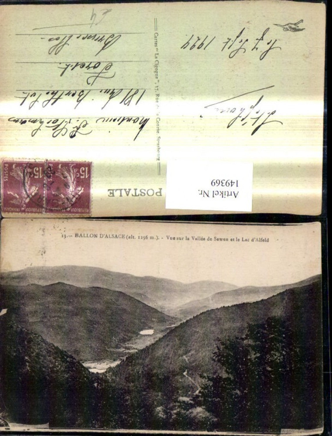 149369,Ballon d Alsace Vue sur la Valee de Sewen et le Lac d Alfeld