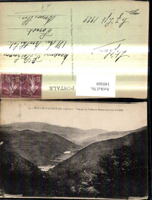 149369,Ballon d Alsace Vue sur la Valee de Sewen et le Lac d Alfeld
