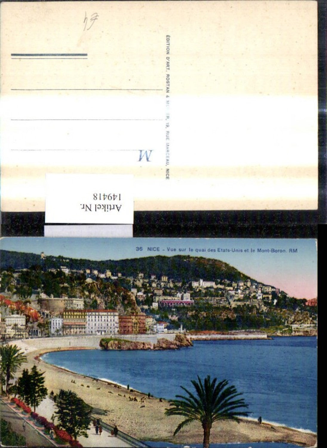 149418,Nice Nizza Vue sur le quai des Etats Unis et le Mont Boron