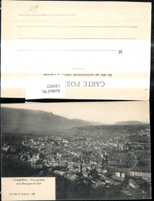 149452,Chambery Vue generale et la Montagne du Chat
