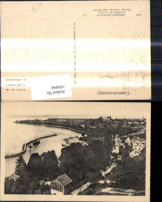 149494,Thonon Les Bains Le Port et le Lac vus de L Hotel des Bains