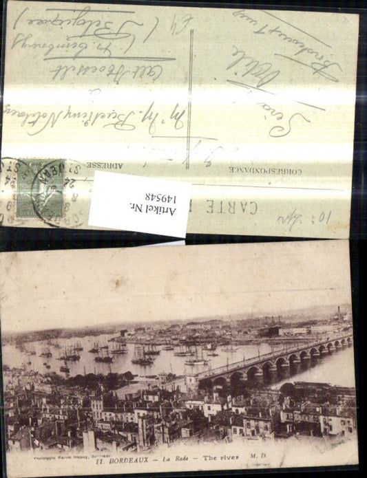 149548,Bordeaux La Rade The river Fluss Schiffe Brücke
