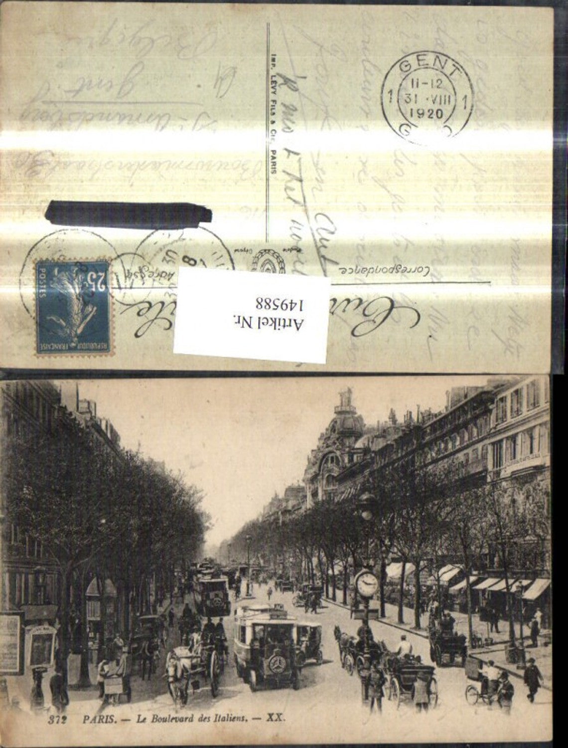 149588,Paris Le Boulevard des Italiens Kutschen Autobusse