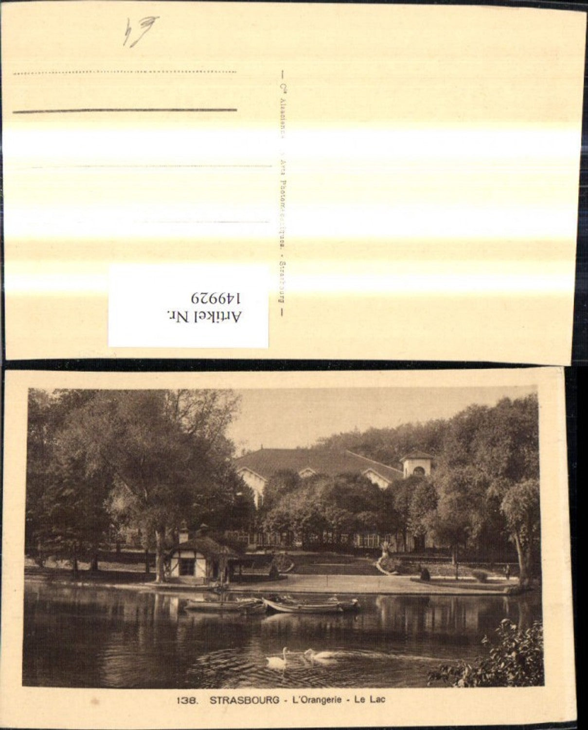 149929,Strasbourg Straßburg L Orangerie Le Lac See Teich Boot Schwäne