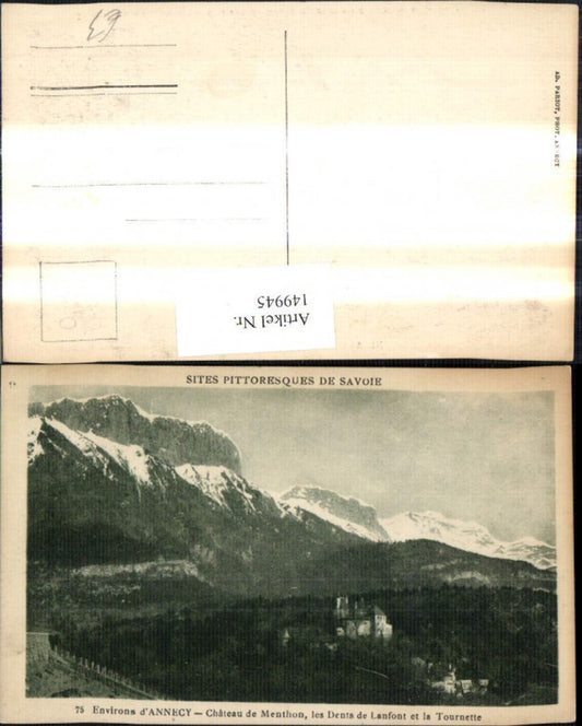 149945,Environs d Annecy Chateau de Menthon les Dents de Lanfont et la Tournette