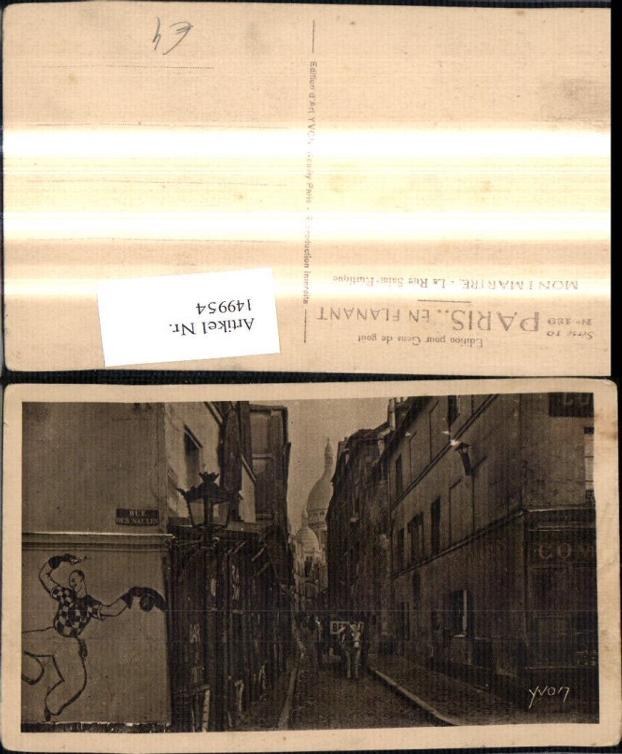 149954,Paris Montmartre La Rue Saint Rustique Strassenansicht Kutsche