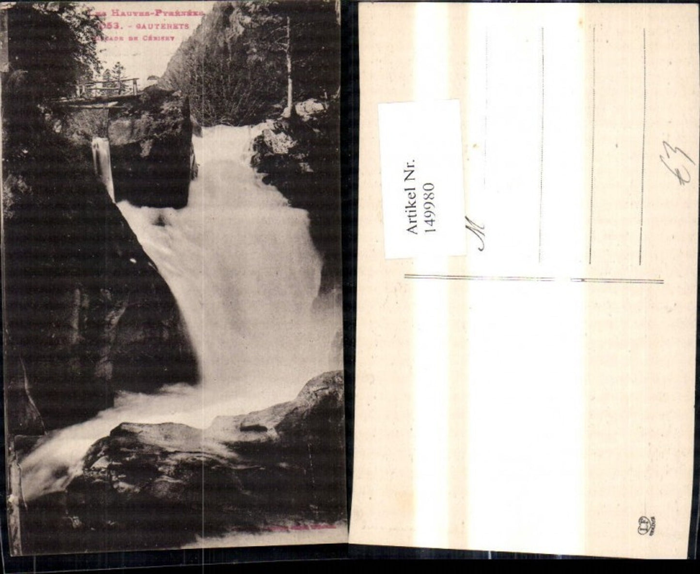 149980,Les Hautes Pyrenees Gauterets Cascade de Cerisey Wasserfall