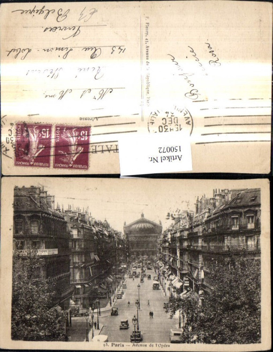 150072,Paris Avenue de L Opera Strassenansicht