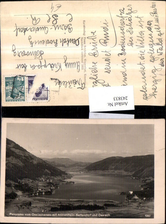 243833,Panorama v. Ossiachersee m. Annenheim Sattendorf u. Ossiach pub Franz Schilcher 1382
