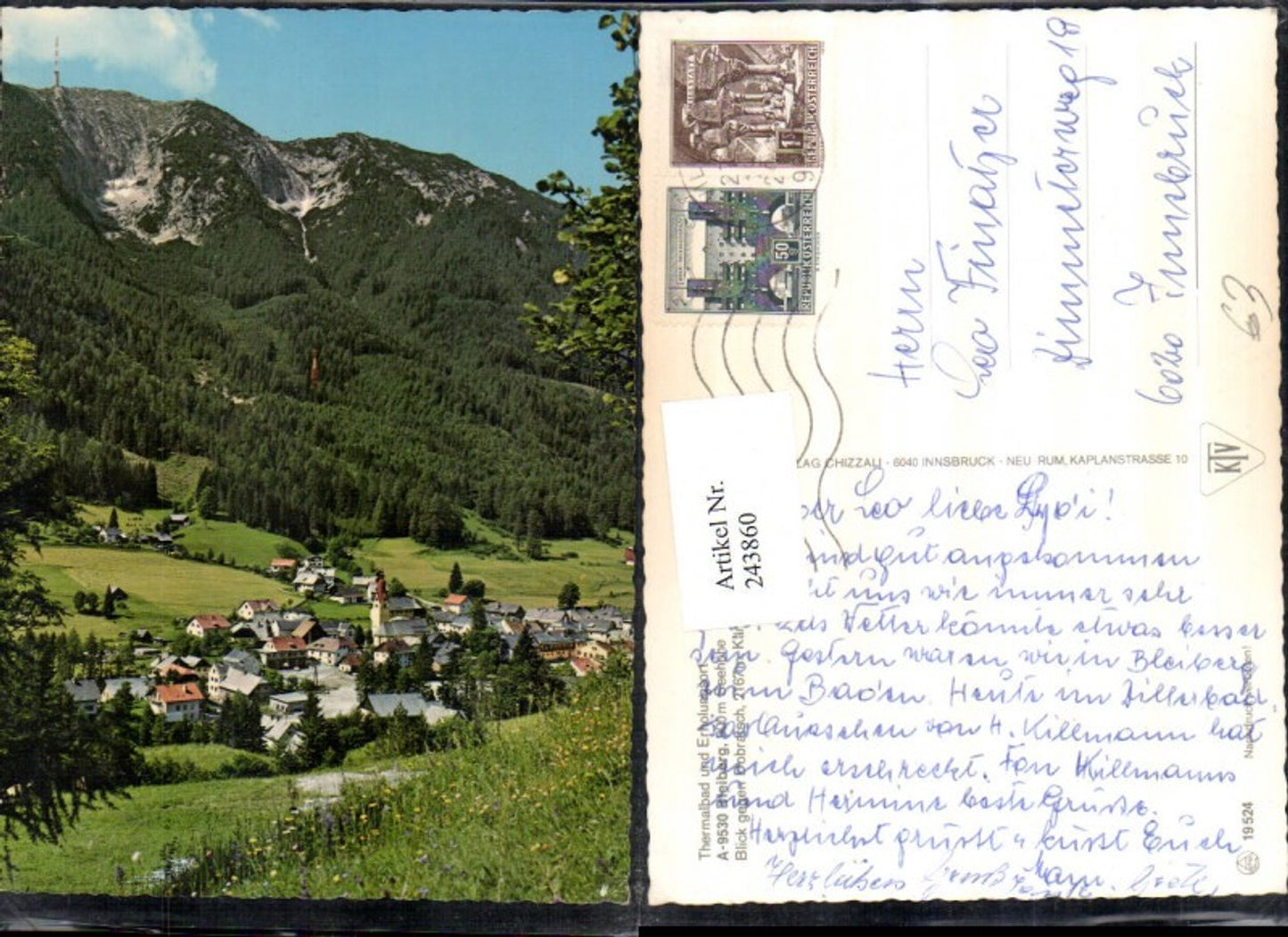 243860,Bad Bleiberg Totale Blick geg. Dorbratsch