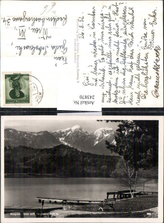 243870,Klopeinersee b. St. Kanzian m. Hochobir pub Franz Schilcher 983