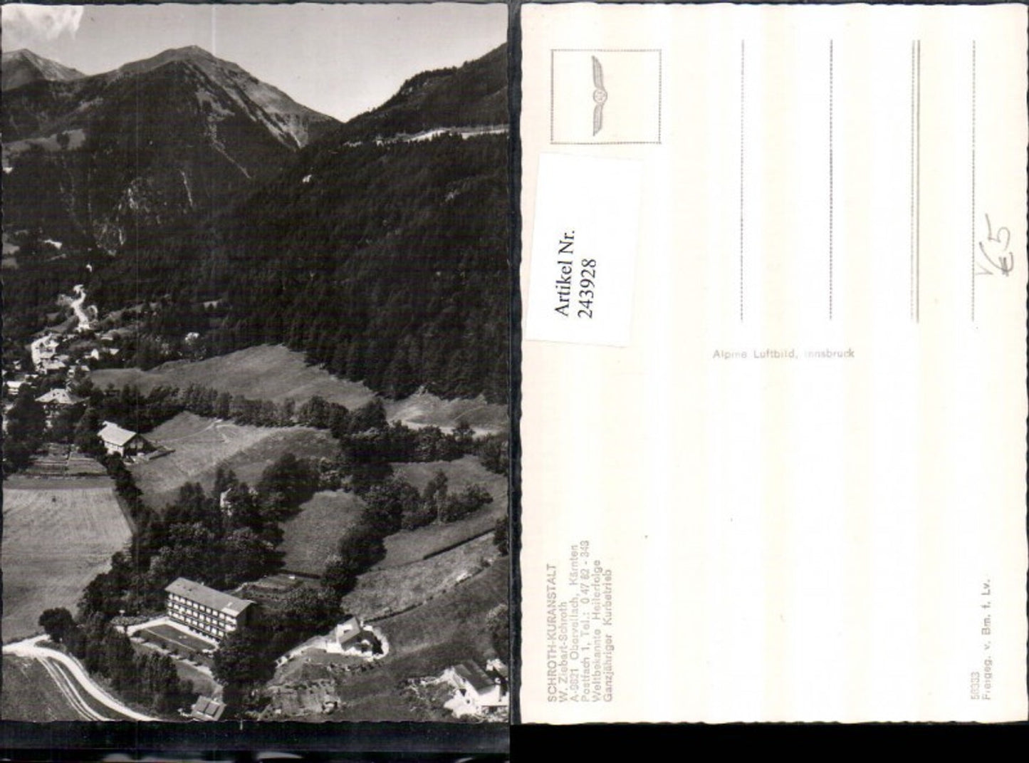 243928,Obervellach Schroth-Kuranstalt pub Alpine Luftbild