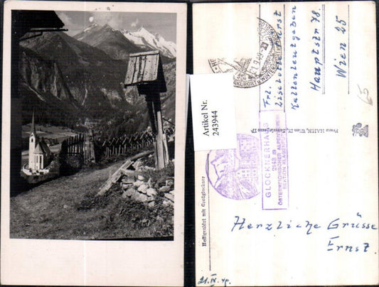 243944,Heiligenblut Kirche Wegkreuz m. Großglockner