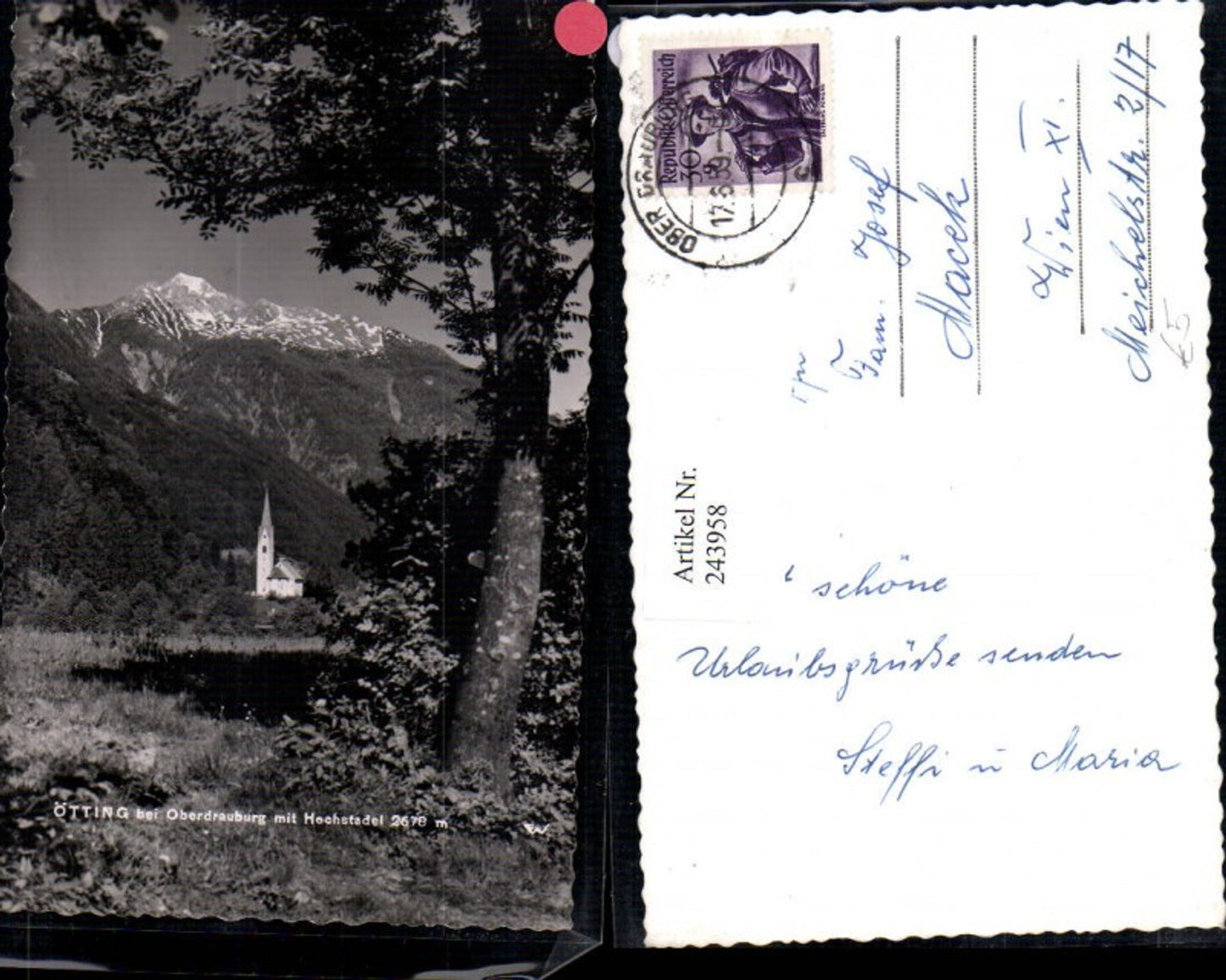 243958,Ötting Kirche b. Oberdrauberg m. Hochstadel