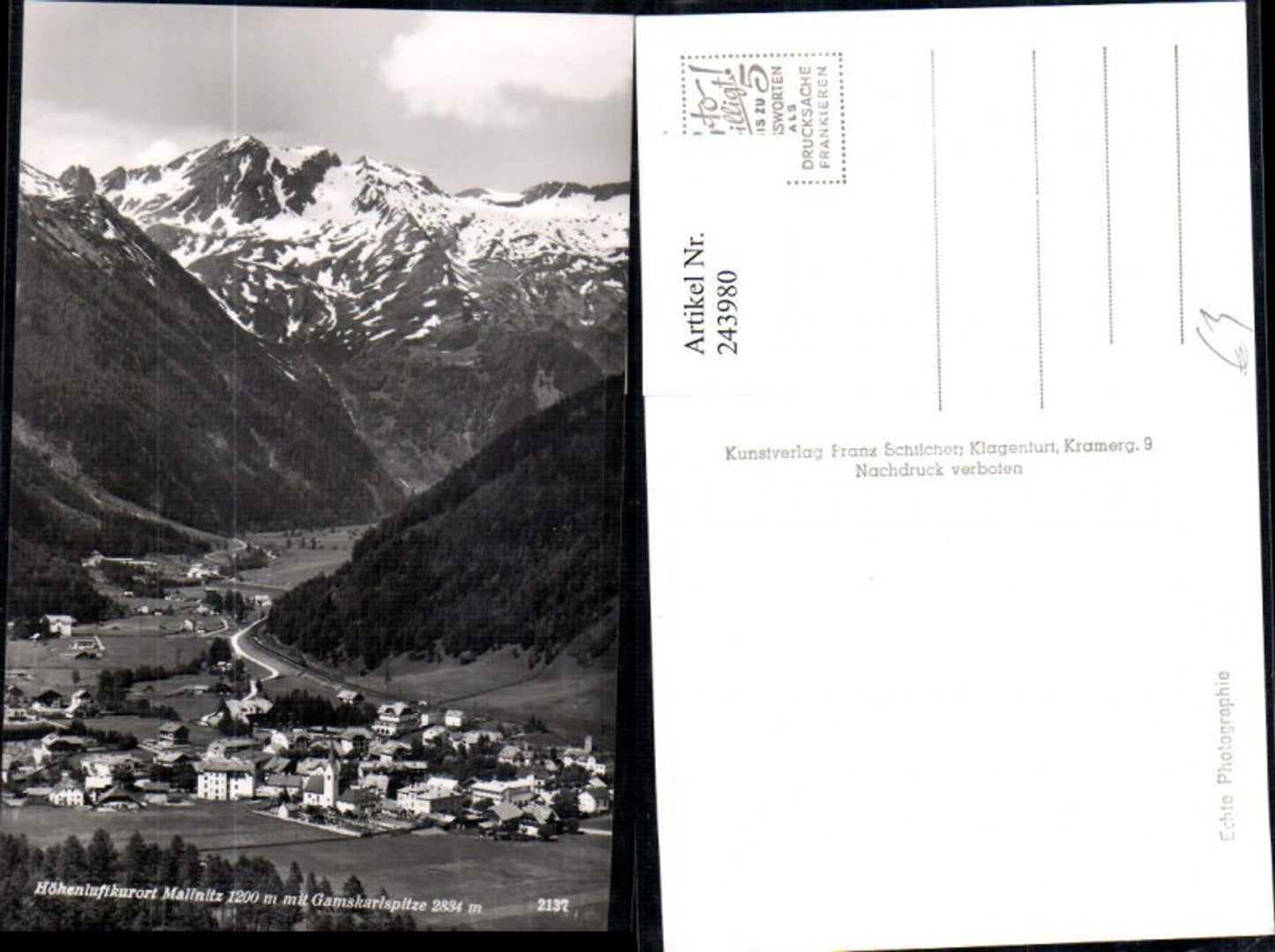 243980,Mallnitz totale m. Gamskarlspitze pub Franz Schilcher 2137
