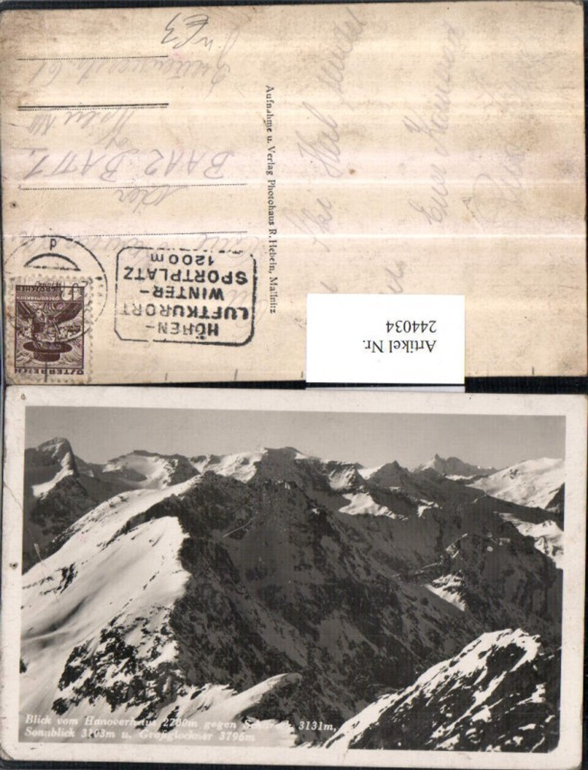 244034,Blick v. Hannoverhaus geg. Sonnblick u. Großglockner Bergkulisse b. Heiligenblut