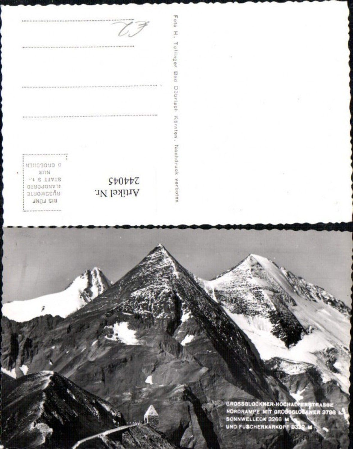 244045,Großglockner-Hochalpenstraße Nordrampe m. Großglockner Sonnwelleck u. Fuscherkarkopf