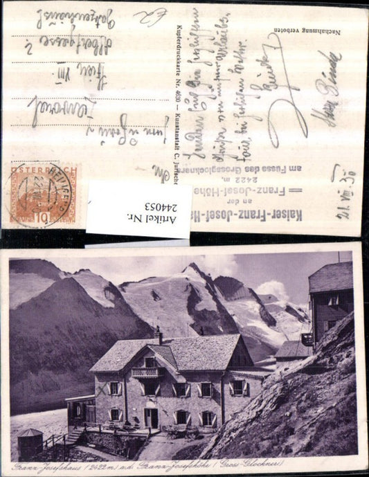 244053,Franz-Josefshaus auf d. Franz-Josefshöhe m. Großglockner b. Heiligenblut